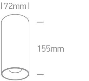 15W LED cilindro formos šviestuvas, baltas, 3000K, 12115D/W/W