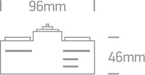 3 fazių bėgelio adapteris, juodas, 41002A/B