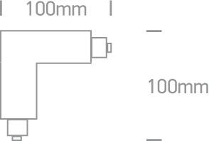 3 fazių bėgelio kairysis kampinis sujungimas, juodas, 41012A/B/L