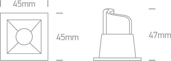 2W LED įleidžiamas šviestuvas, baltas, 3000K, 50102B/W/W