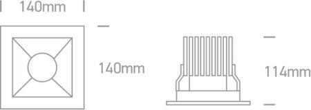 30W LED įleidžiamas šviestuvas, baltas, 4000K, 50130B/W/C