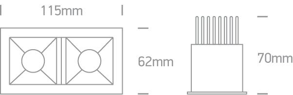 2x6,5W LED įleidžiamas šviestuvas, baltas, 3000K, 50207B/W/W - Image 2