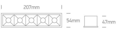 20W LED įleidžiamas šviestuvas, juodas, 3000K, 50506B/B/W