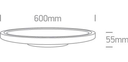 60W LED plafonas, baltas, 3000K, 62160FB/W/W
