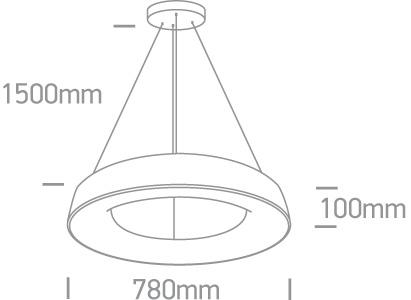 80W LED pakabinamas šviestuvas, juodas, 3000K, 62180NB/B/W