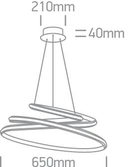 45W LED pakabinamas šviestuvas, baltas, 3000K, 63046A/W