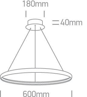 19W LED pakabinamas šviestuvas, juodas, 3000K, 63048/B