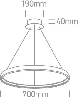 40W LED pakabinamas šviestuvas, baltas, 3000K, 63050/W