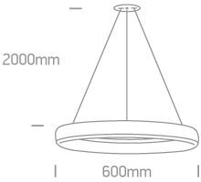 40W LED pakabinamas šviestuvas, juodas, 3000K, 63114/B/W