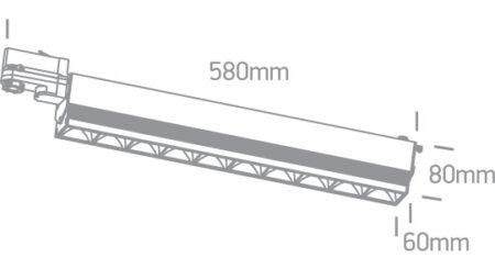 10x5W LED linijinis bėgelio šviestuvas, juodas, 3000K, 65024T/B/W