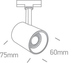 8W LED šviestuvas į bėgelius, juodas, 3000K, 65646T/B/W