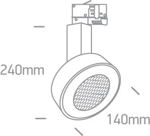 30W LED šviestuvas į bėgelius, baltas, 3000K, 65652T/W/W
