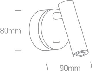 3W LED sieninis šviestuvas- skaitymo lempa, baltas, 3000K, 65738/W/W