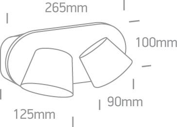 2x6W LED skaitymo lempa, balta, 3000K, 65740A/W/W