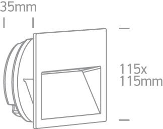 4W LED įleidžiamas sieninis lauko šviestuvas, baltas, 3000K, 68068A/W/W