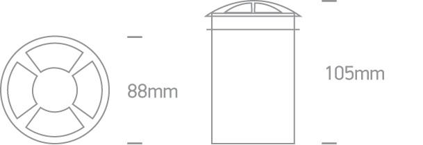 3W LED įleidžiamas į žemę šviestuvas, aliuminio sp., 3000K, 69016A/W - Image 2