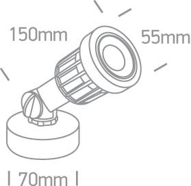 5W LED įsmeigiamas sodo šviestuvas, juodas, 3000K, 7070/W
