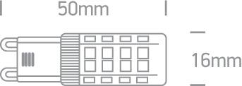 3,5W LED lemputė, dimeriuojama, G9, 3000K, 7103ALGD/W - Image 2