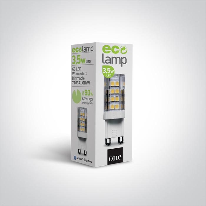 3,5W LED lemputė, dimeriuojama, G9, 3000K, 7103ALGD/W