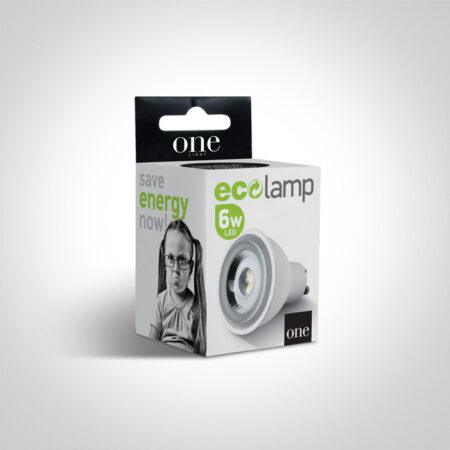 6W LED lemputė, GU10, 3000K, 7306CG/W