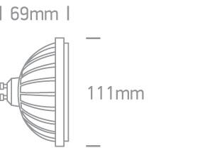 13W LED lemputė, GU10, juoda, 3000K, 7315GB/W/45