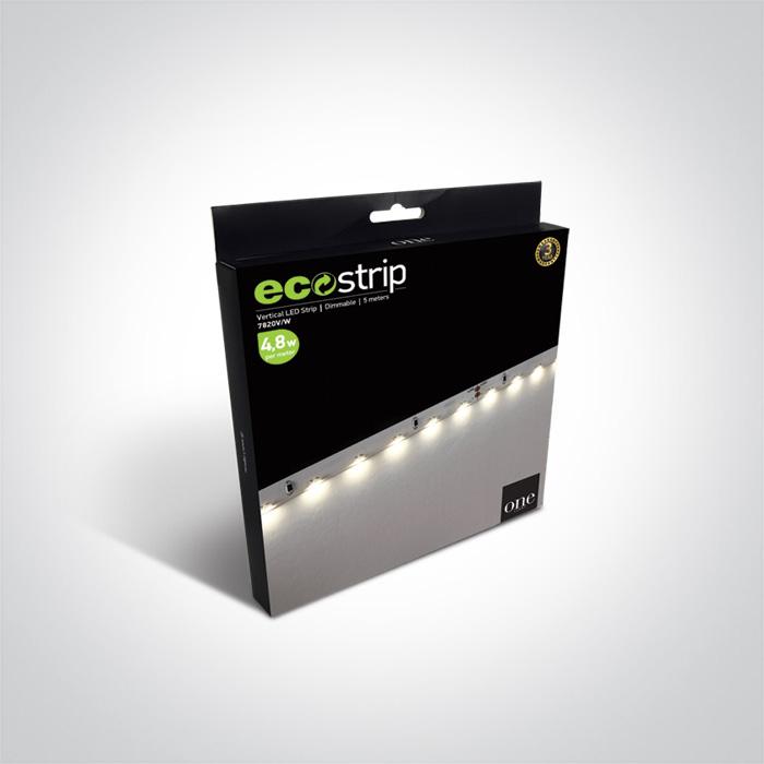 4,8W/m LED juosta, 3000K, 5m ritė, 7820V/W