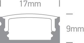 Paviršinis profilis su baltu difuzoriumi, 2m, 7902/W, su 2 poromis užbaigimų ir 6 vnt. tvirtinimo spaustukų - Image 2