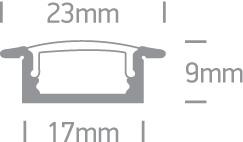 Įleidžiamas profilis su baltu difuzoriumi, 2m, 7902R/W. Komplektuojama su 2 poromis užbaigimų - Image 2