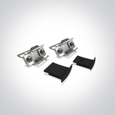 Įleidžiamas profilis su baltu difuzoriumi, 2m, 7912R/B, su 2 poromis užbaigimų. Tinkama LED juostoms 20 mm.
