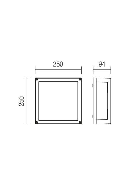 Paviršinis lauko šviestuvas BRICK GLASS, E27, rūdžių sp., IP54, 9893