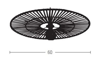 Paviršinis šviestuvas, E27, juodos/rudos sp., 19252