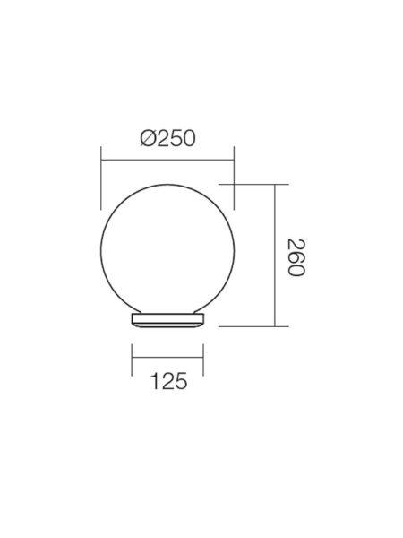 Sieninis lauko šviestuvas SFERA 250, E27, baltas, IP44