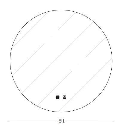 Veidrodis su 36W LED šviestuvu, 4000K, 22068
