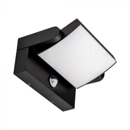 17W LED sieninis lauko šviestuvas, juodas, 4000K, IP65, su judesio davikliu