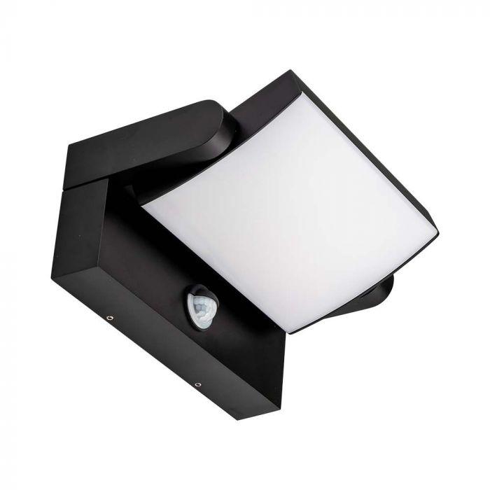 17W LED sieninis lauko šviestuvas, juodas, 4000K, IP65, su judesio davikliu