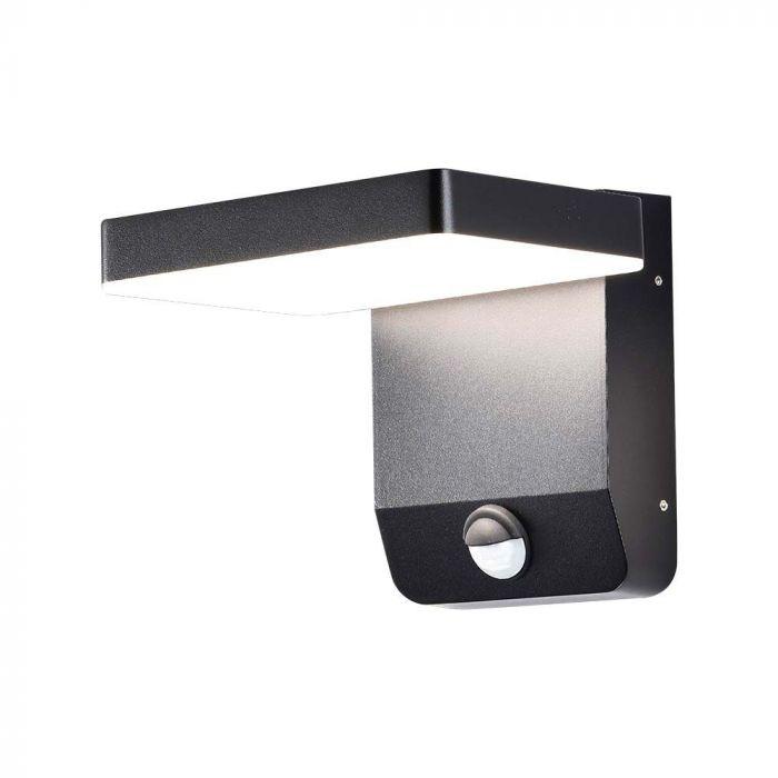 17W LED sieninis lauko šviestuvas, juodas, 4000K, IP65, su judesio davikliu