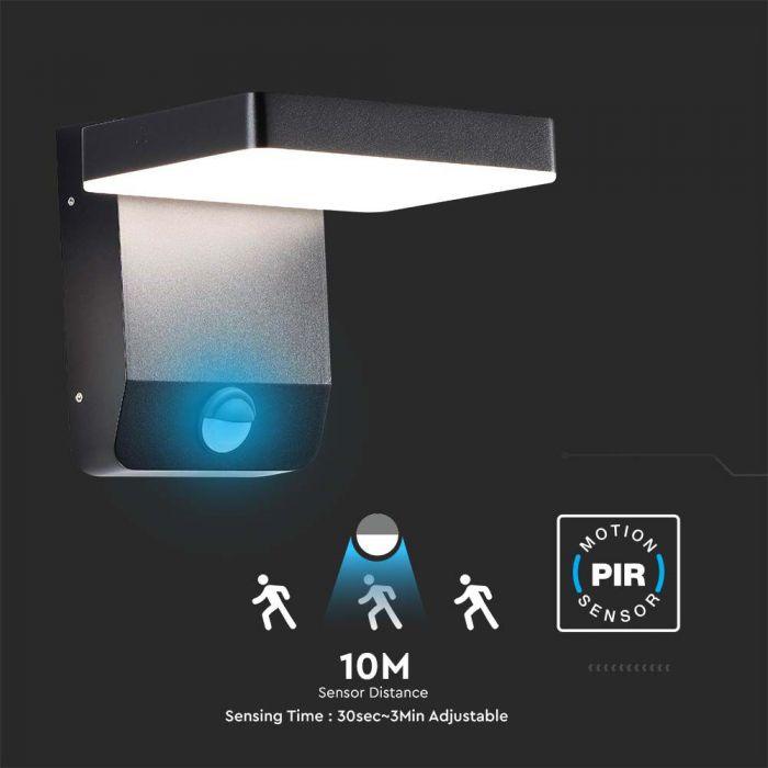 17W LED sieninis lauko šviestuvas, juodas, 4000K, IP65, su judesio davikliu - Image 3