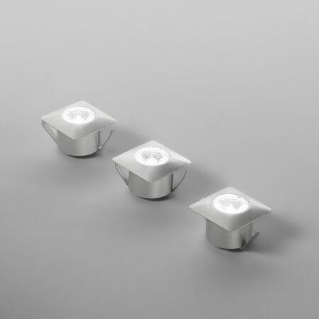 1,2W LED įleidžiamas šviestuvas ASSO, sidabro sp., 3vnt.