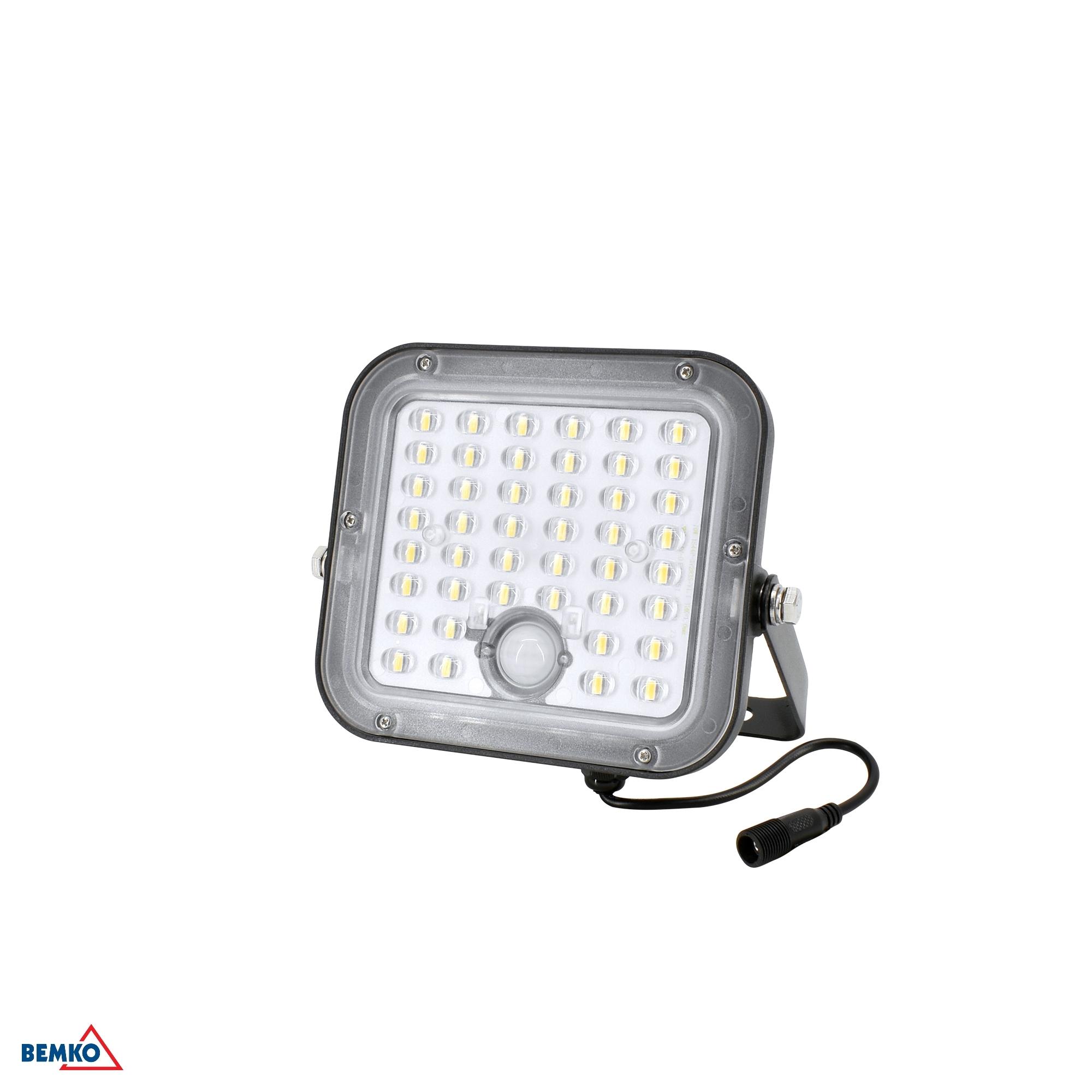 10W LED įkraunamas prožektorius su saulės baterija ir judesio davikliu, juodas, 4000K, IP65 - Image 2