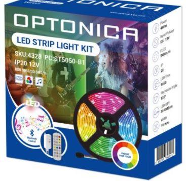 12W RGB LED juostos komplektas, pridedamas adapteris+Bluetooth muzika+valdiklis, 30led/m - Image 3