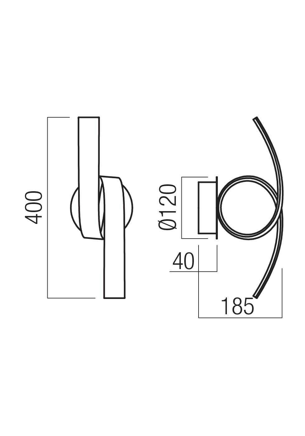 11W LED sieninis šviestuvas IMPULS, juodas, 3000K, 01-3611 - Image 2