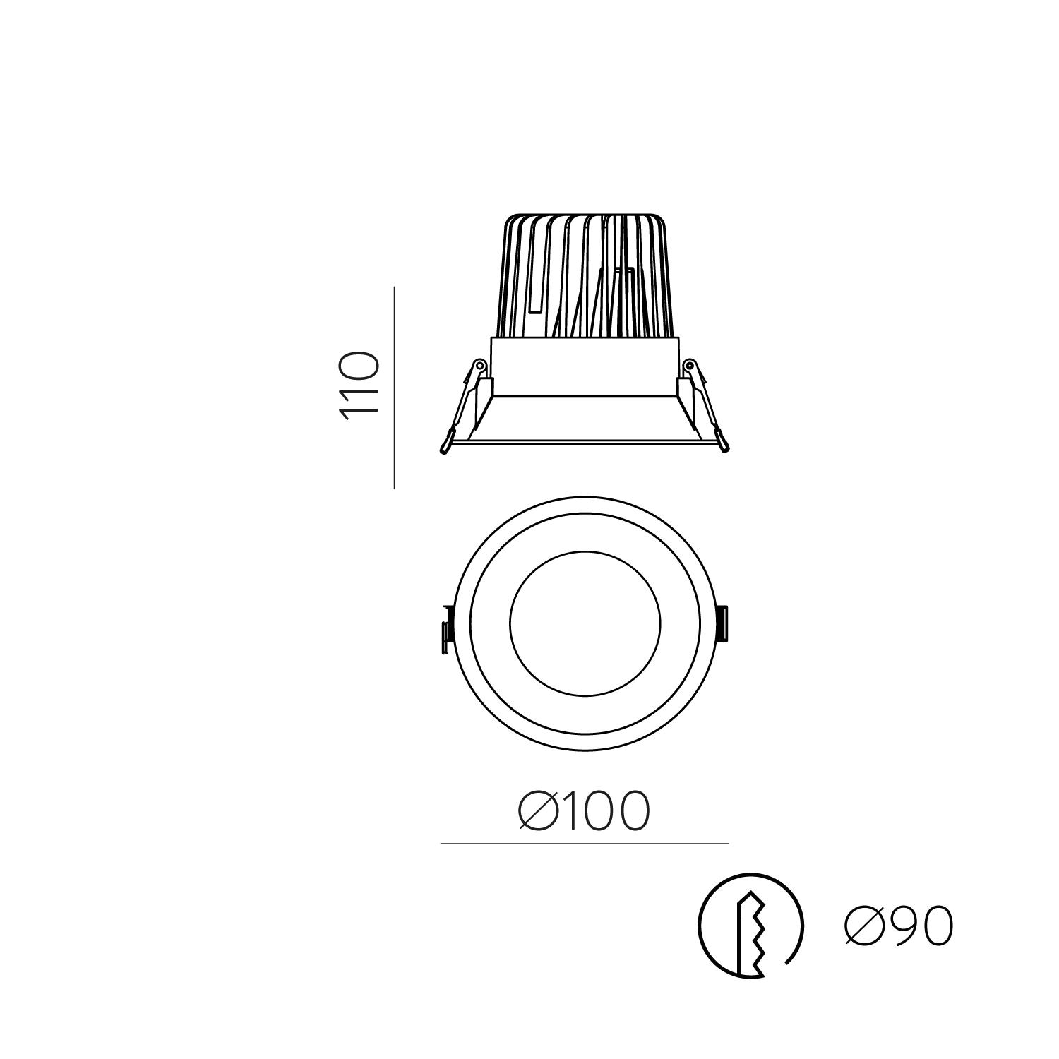 12,5W LED įleidžiamas šviestuvas KIDAL, baltas, 2700K, dimeriuojamas, IP44, E3771192BDT - Image 3