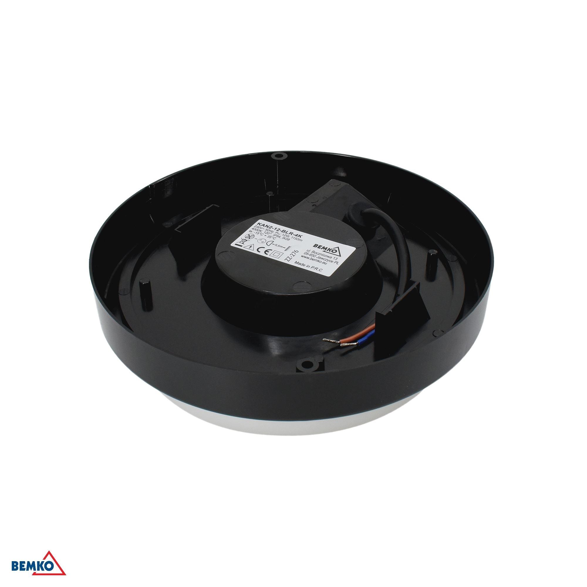 12W LED plafonas KANLO, juodas, 4000K, IP54, 120° - Image 2