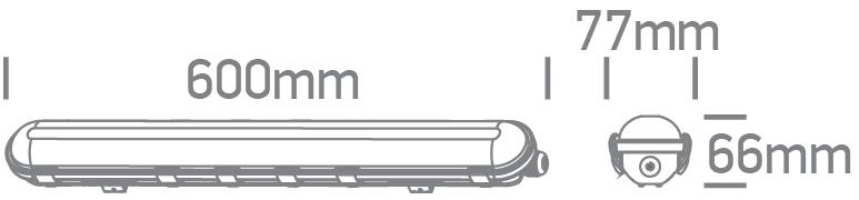 14/18/22/25W LED linijinis šviestuvas T8, pilkas, 3000/4000/6500K, IP65, 60cm, 38120M/V - Image 3