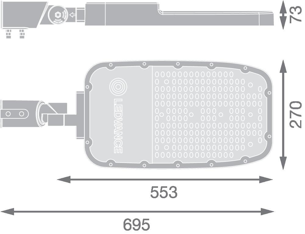 150W LED gatvės šviestuvas, pilkas, 6500K - Image 2
