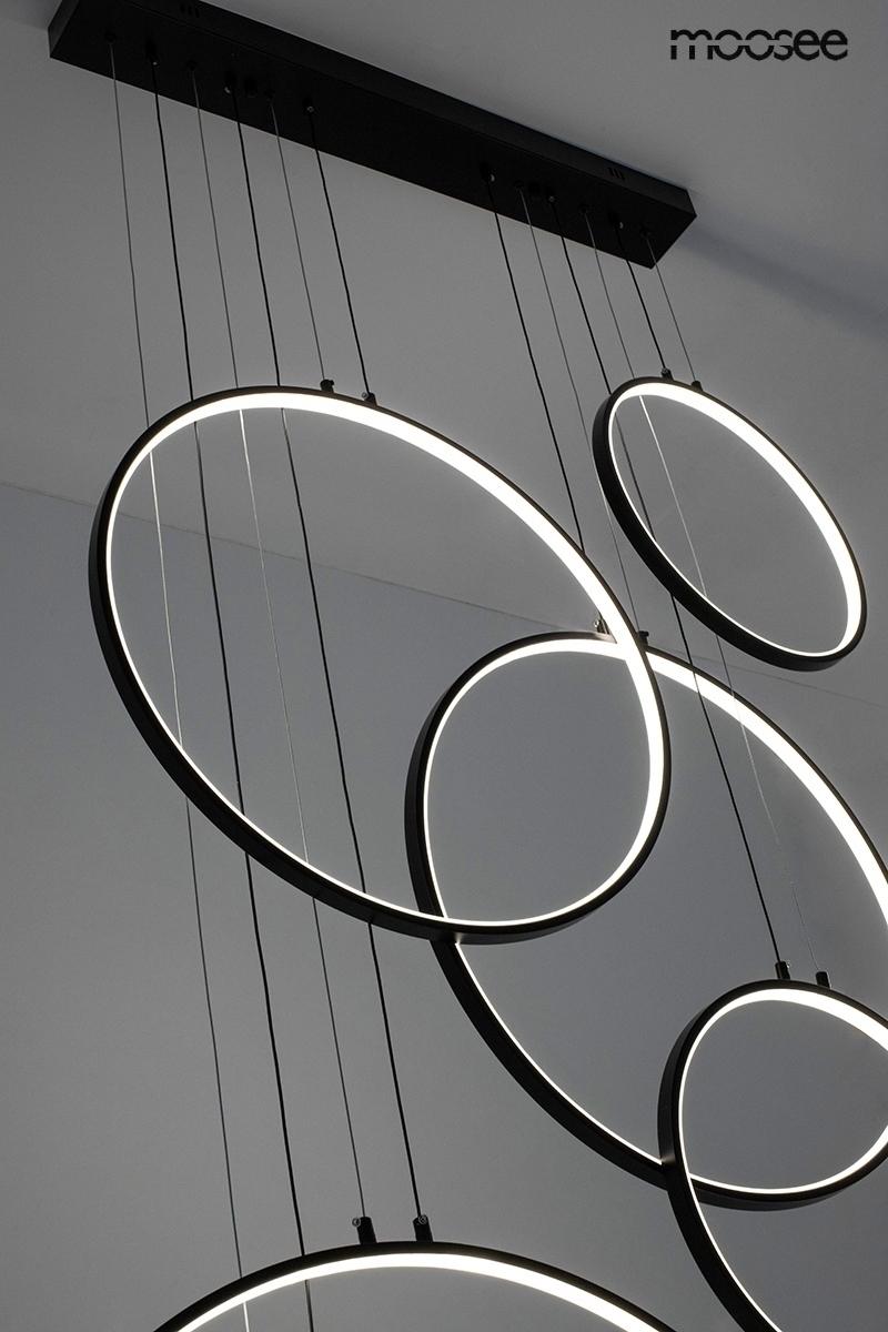 156W LED pakabinamas šviestuvas CIRCULO SIX, juodas, 3000K - Image 3