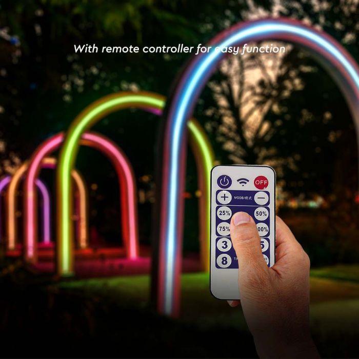 1,2W/m LED juosta, RGB, IP67, 5m, su saulės baterija, nuotolinio valdymo pulteliu ir montavimo priedais - Image 2