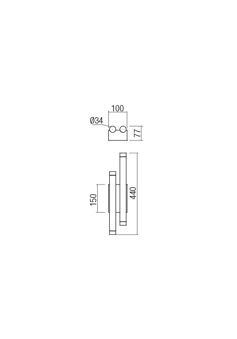 16W LED sieninis šviestuvas MADISON, aukso sp., 3000K, 01-2033 - Image 2