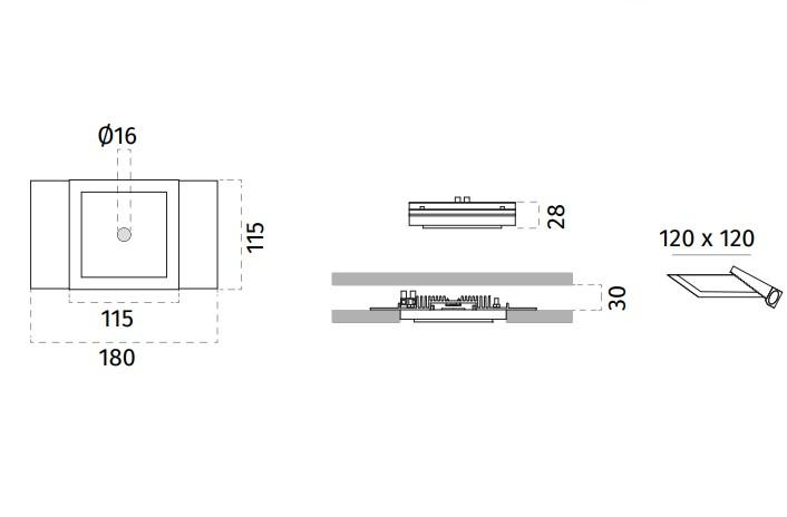 11W LED užglaistomas šviestuvas MINILED, baltas, 3000K - Image 3