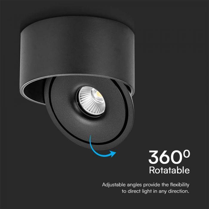 20W LED paviršinis šviestuvas, juodas, 3000-6400K - Image 3